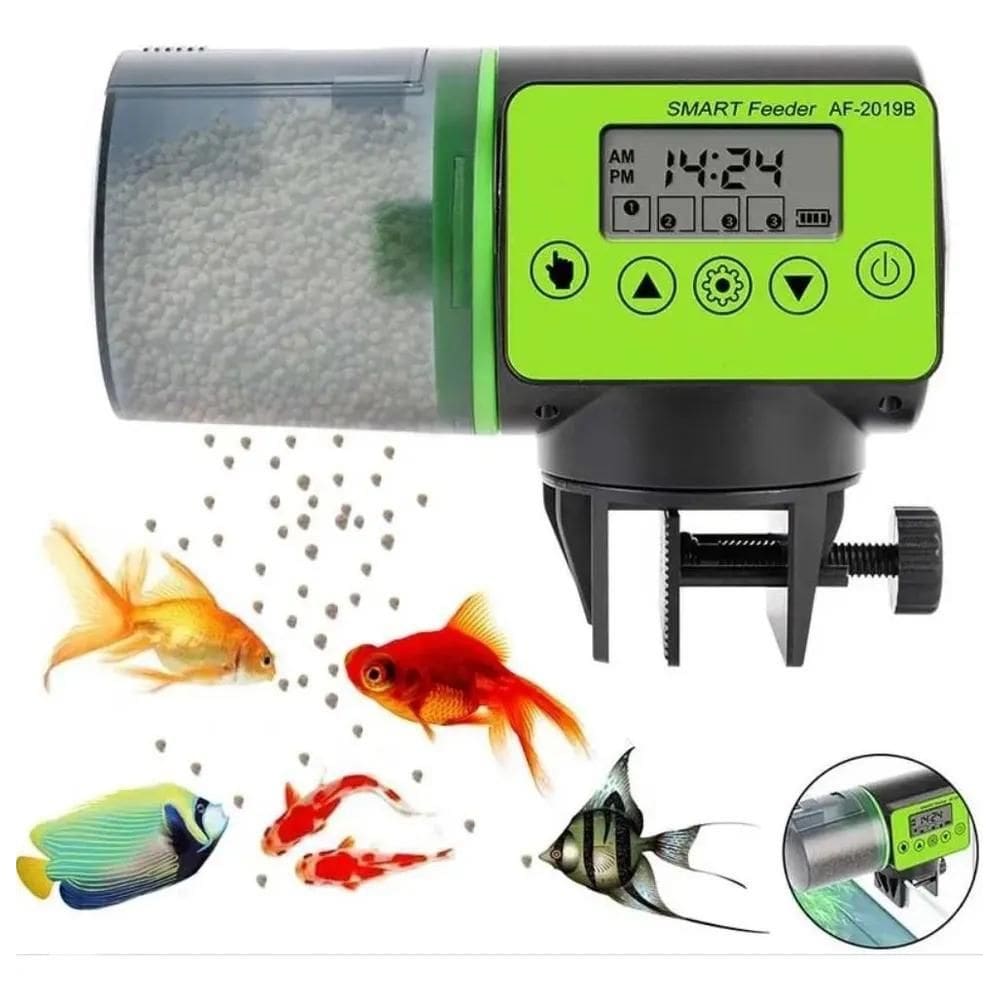 2X Alimentador Automático Dosador Comida Peixes Aquario 4 Ve