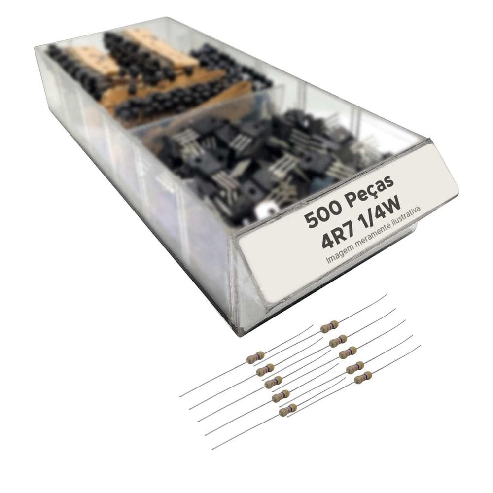 Resistor 4R7 Cr25 1/4W Alta Qualidade - Pacote 500 Peças