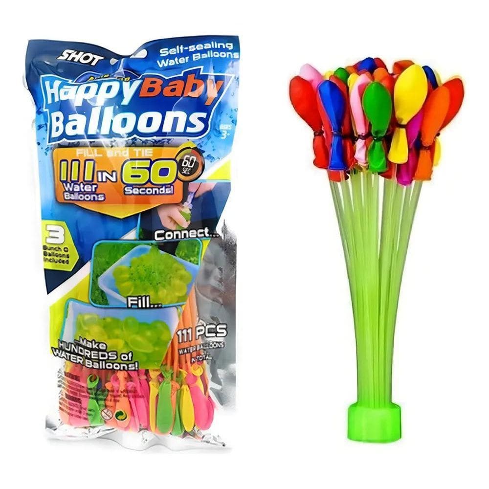 2X 333 Bexigas Balão Com Enchedor De Água Gincana De Verão W