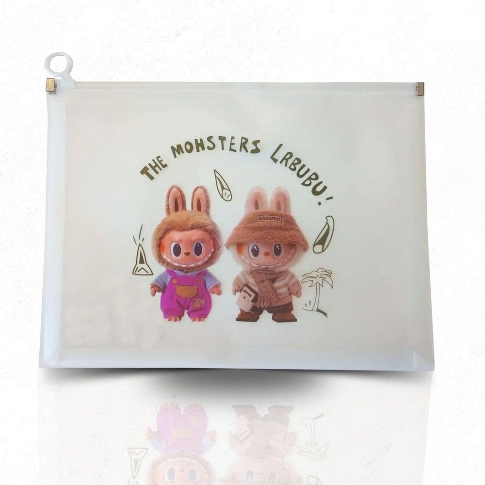 Pasta De Documentos Multiuso Labubu Tamanho A4 Com Ziper