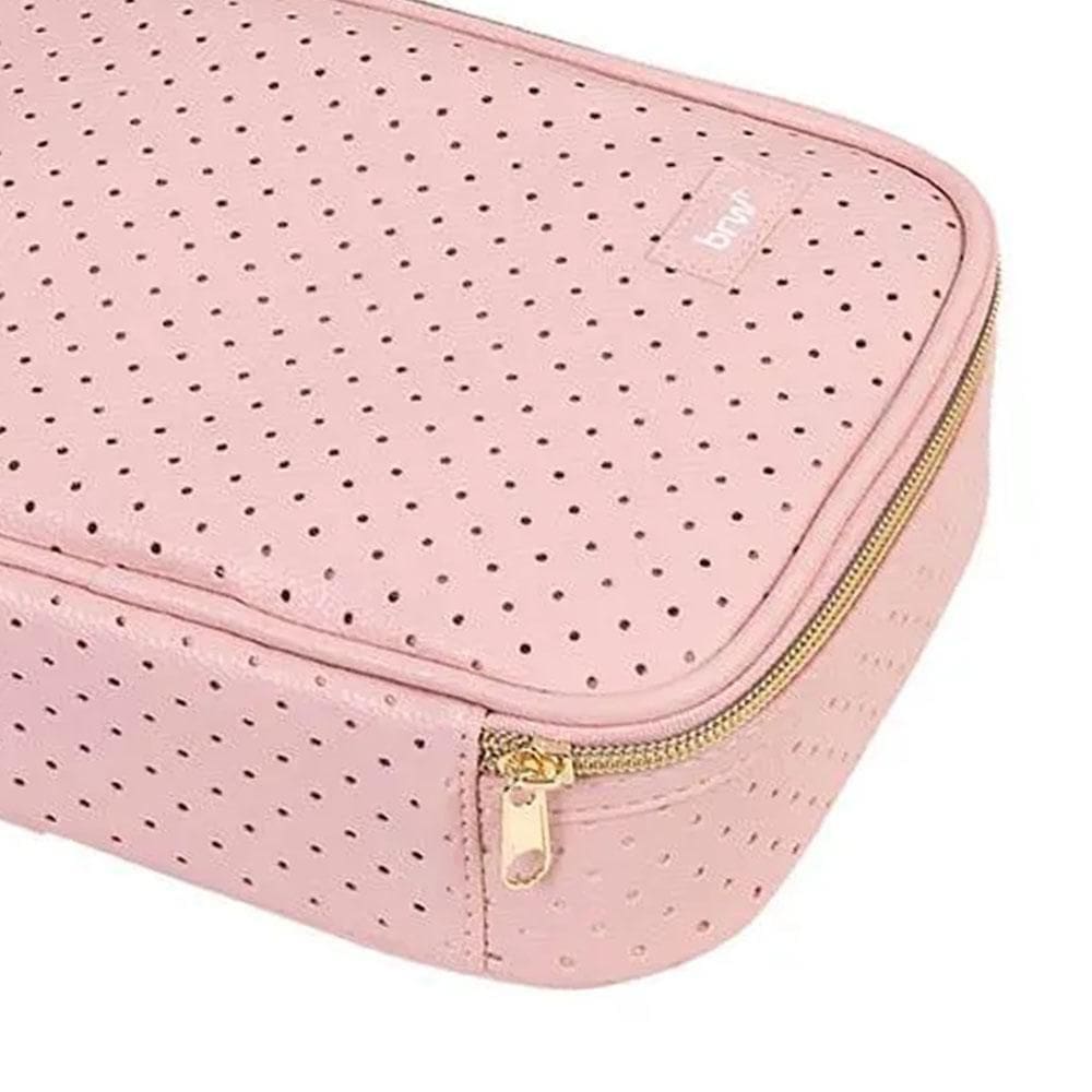 Estojo Box Perfurado P/100 Canetas Rosa Brw