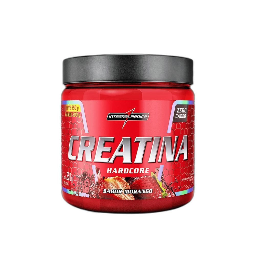 Creatina 350G Hardcore Morango Integralmedica