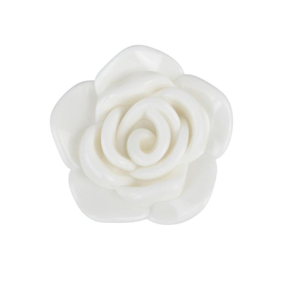 Miçanga Em Resina Flor Rosa Branca 2 Cm