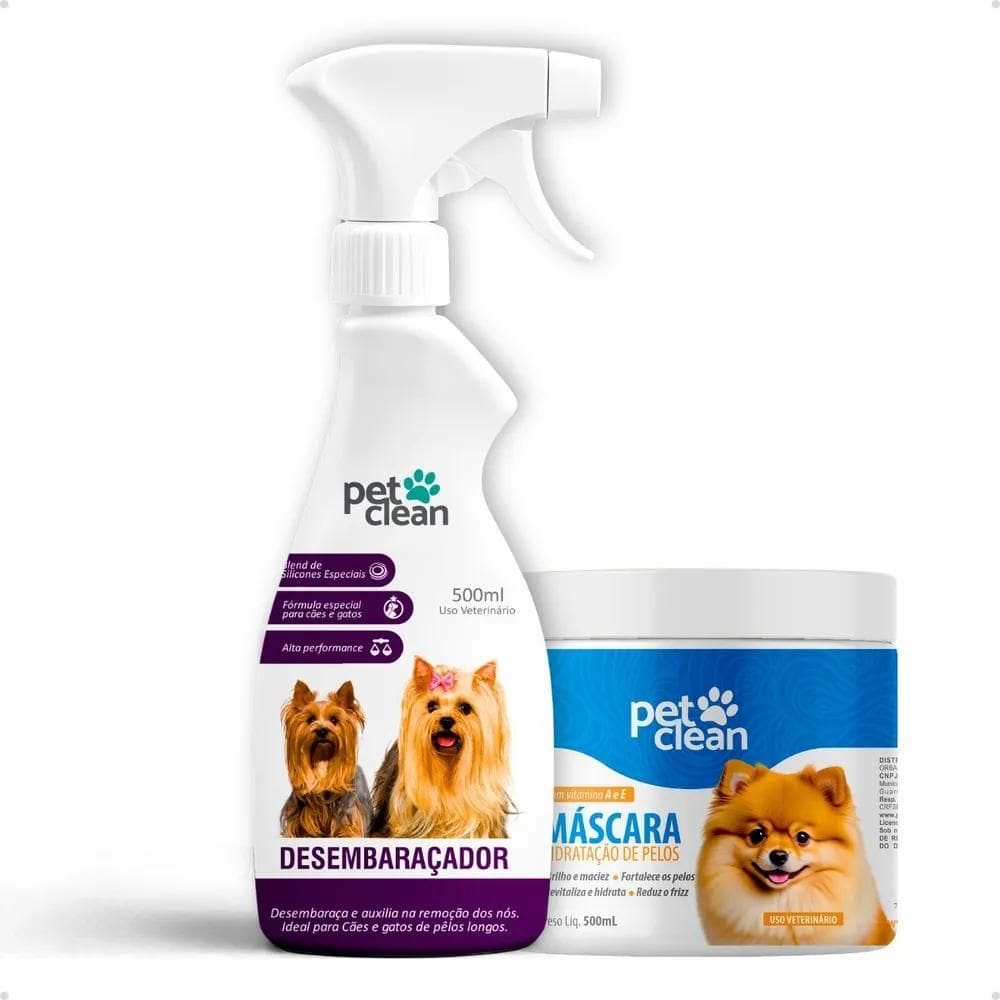 2X Kit Máscara De Hidratação + Desembaraçador De Pelos Pet