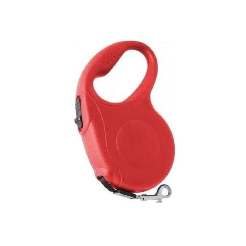 Guia Coleira Retrátil Para Pets 3 Metros Vermelho