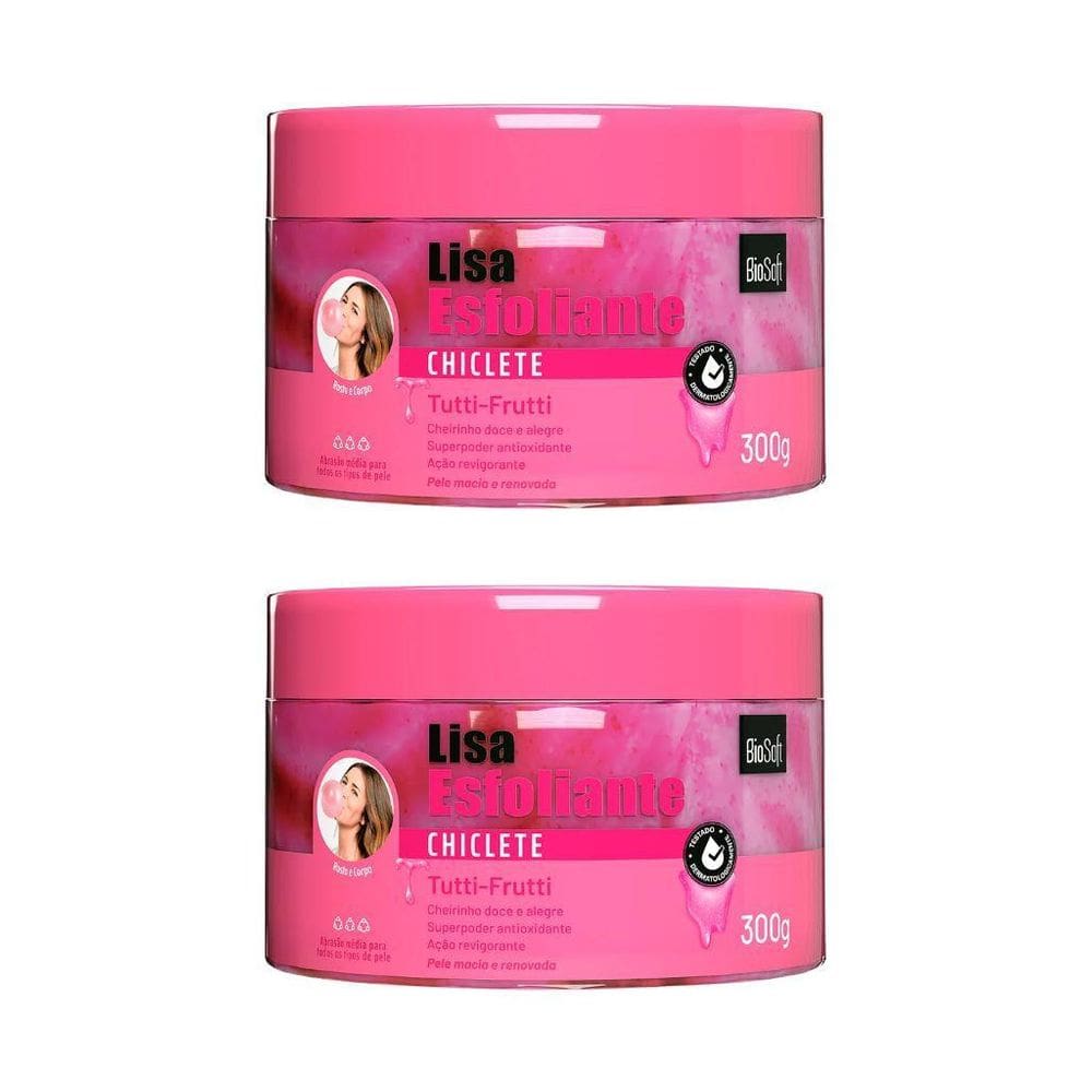Creme Esfoliante Soft Hair 300G Biosoft Chiclete -Kit 2Un
