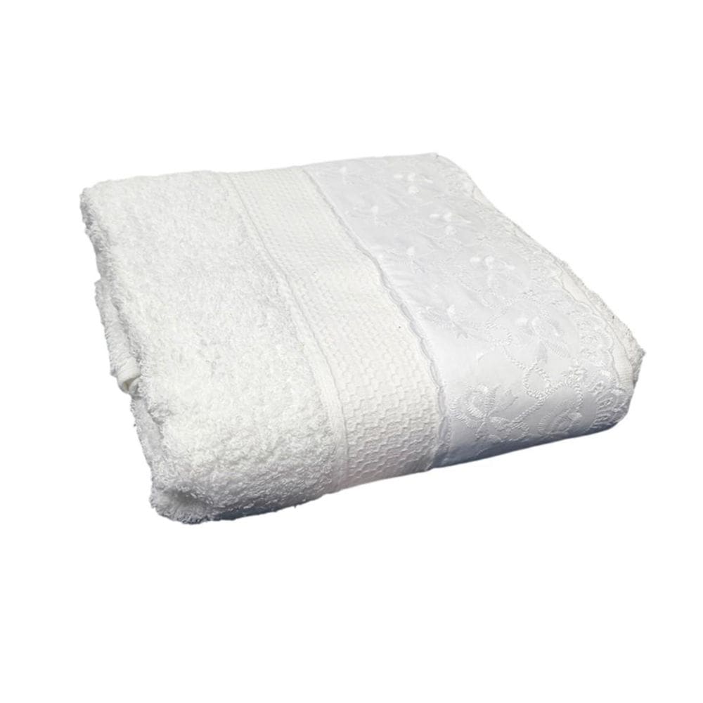 Toalha De Banho Melody Com Renda Naira Branco Bouton