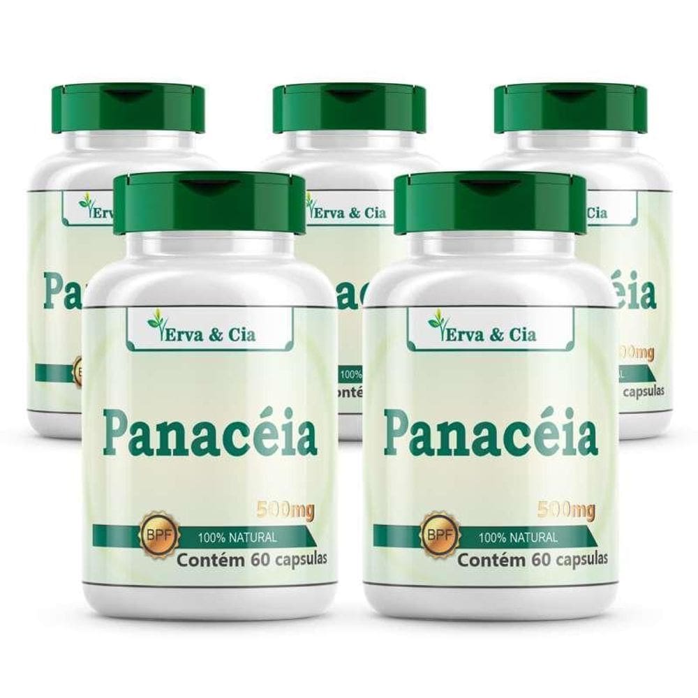 Panacéia Solanum Cernuum 300 Cáps 500Mg Kit 5 Frascos