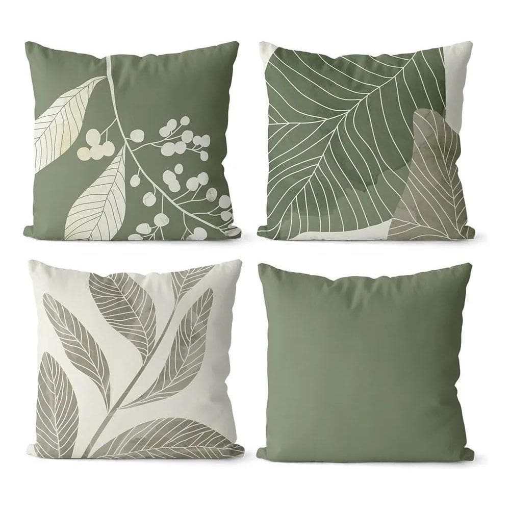 2X Kit 4 Capas De Almofadas Decorativas Geométricas