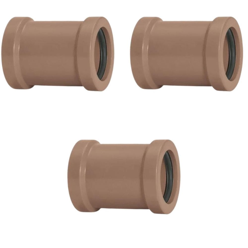 Luva De Correr 40Mm Pvc Encanamento Conexão Kit 03 Un