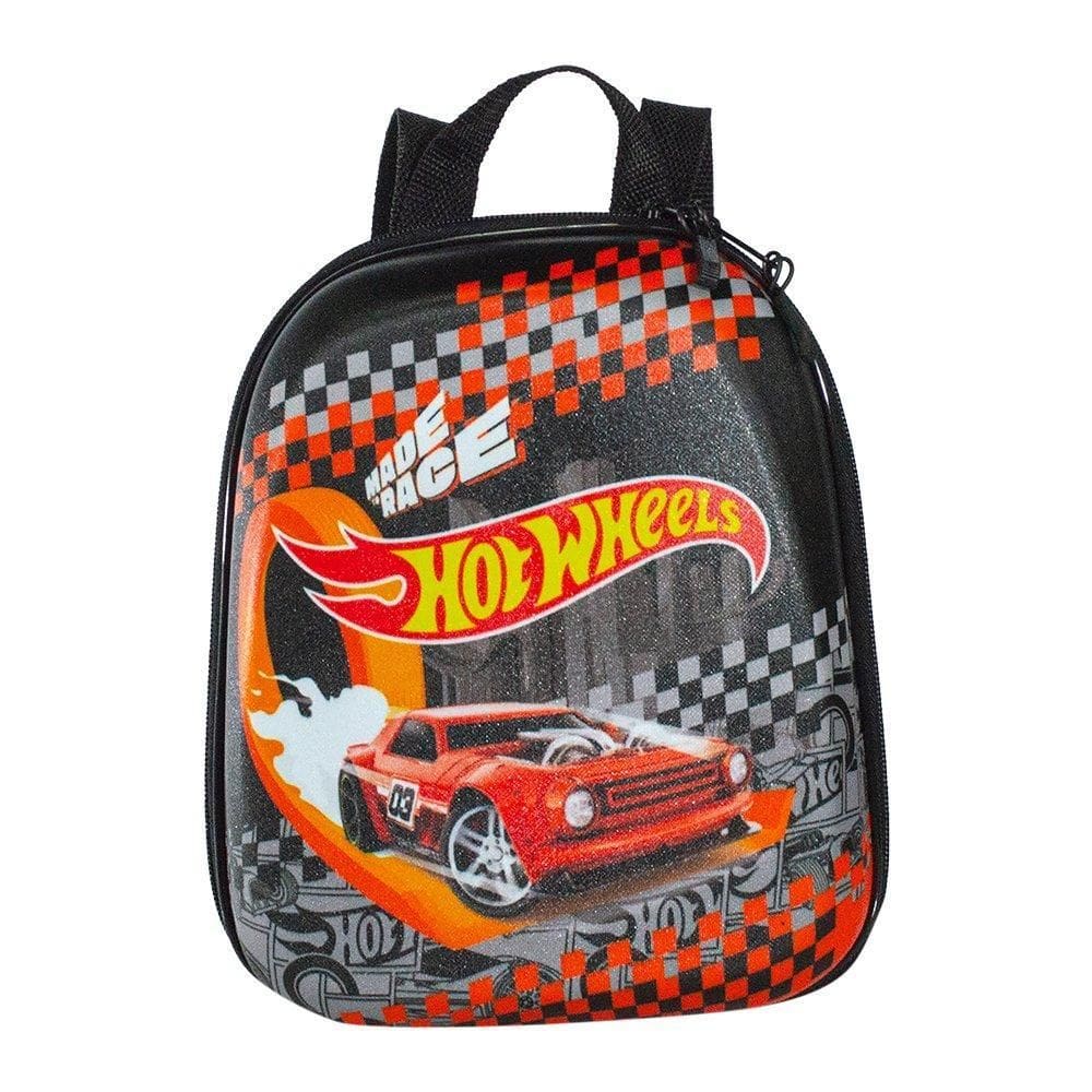 Mochila Infantil Hot Wheels Tamanho P - Preta