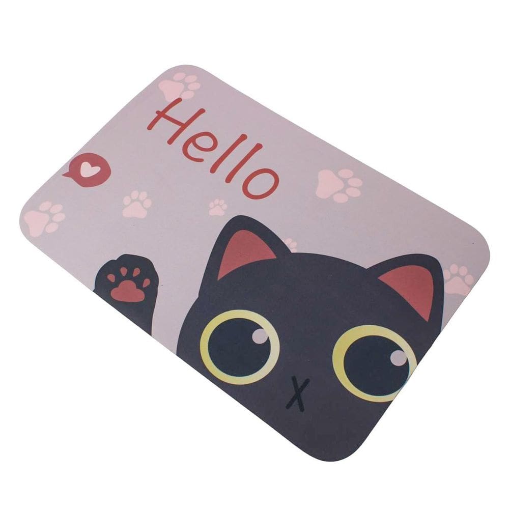 Tapete Secagem Rapida Retangular Estampado :Gato