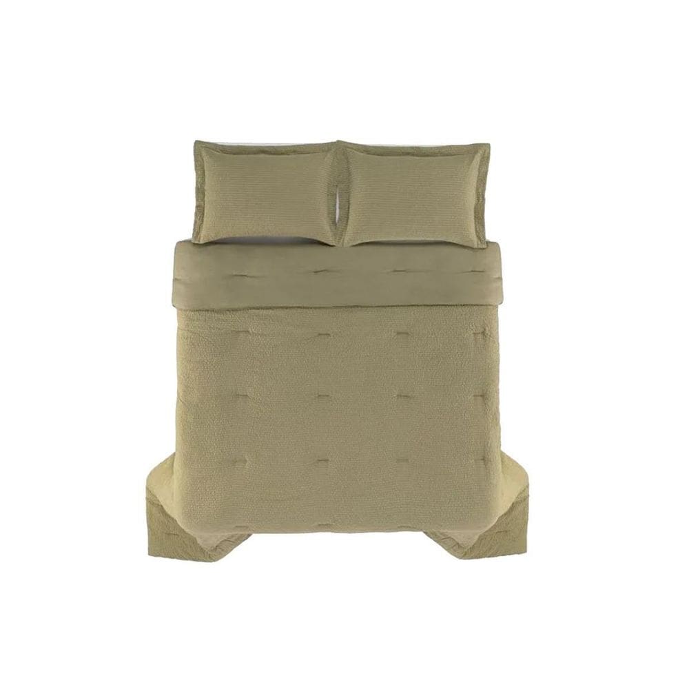 Kit Colcha Casal Baumann 100% Poliéster Verde Karsten