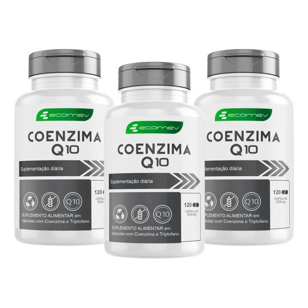 2X 3 Coenzima Q10 Ubiquinol Puro + Absorção 500Mg 360Cp Ecom