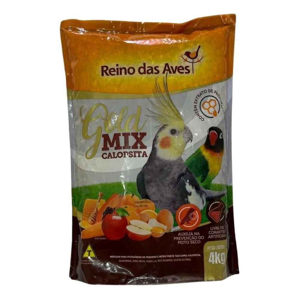 2X Ração Calopsita Gold Mix Reino Das Aves Mistura 4Kg