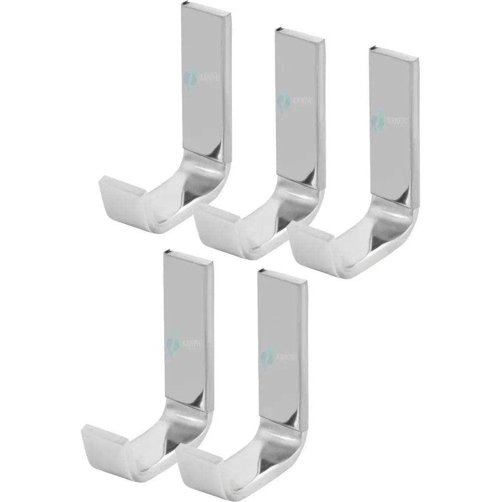 2X 5 Cabides Porta Toalha Metal Inox Gancho Pendurador Banhe