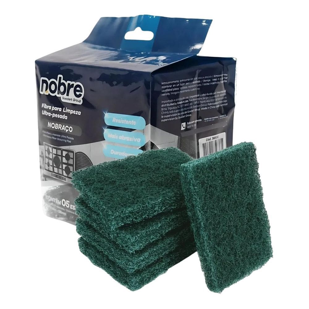 Kit 10 Fibras Para Limpeza Pesada Nobre Remoção De Sujeira