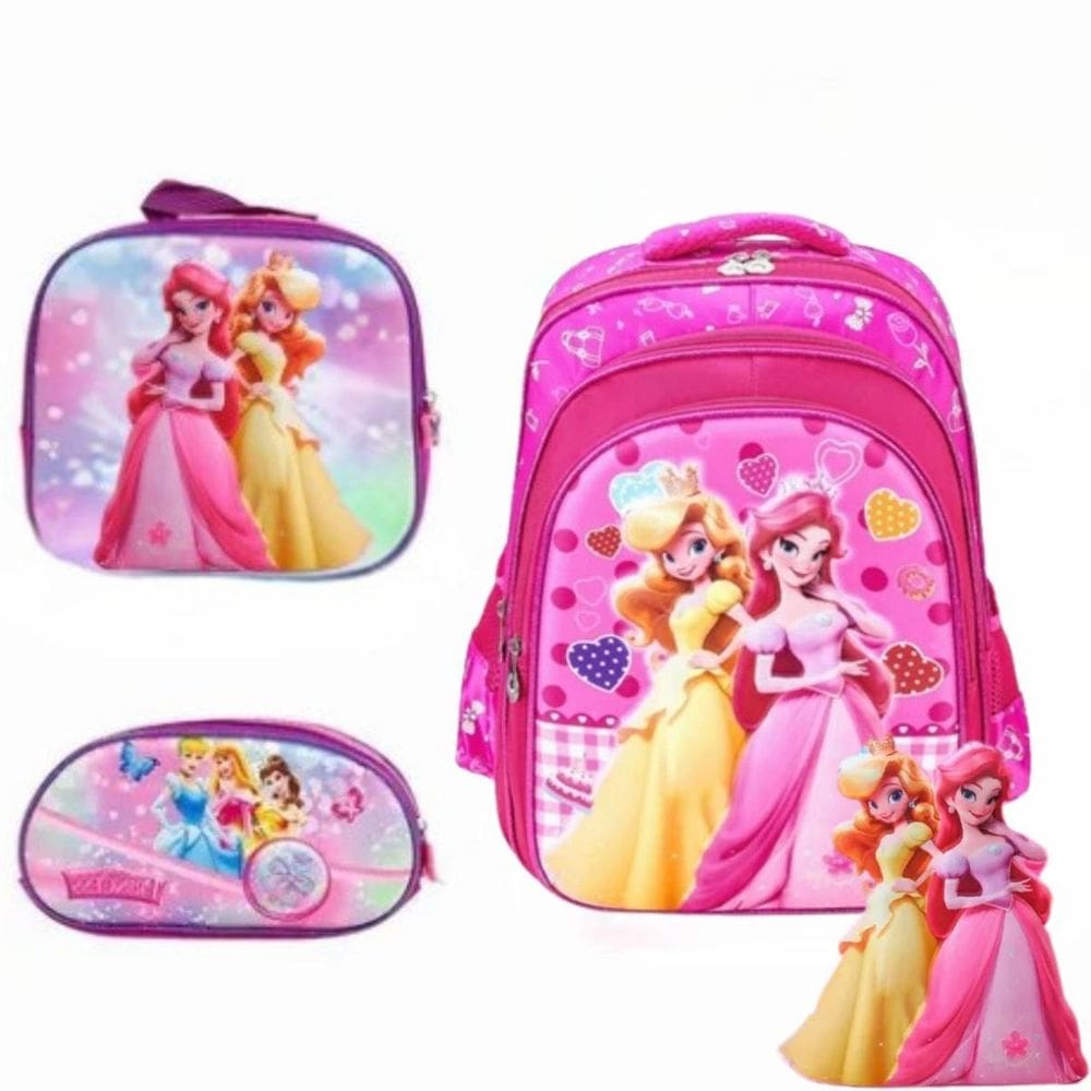 Kit Completo Infantil Lancheira Mochila E Estojo Rosa