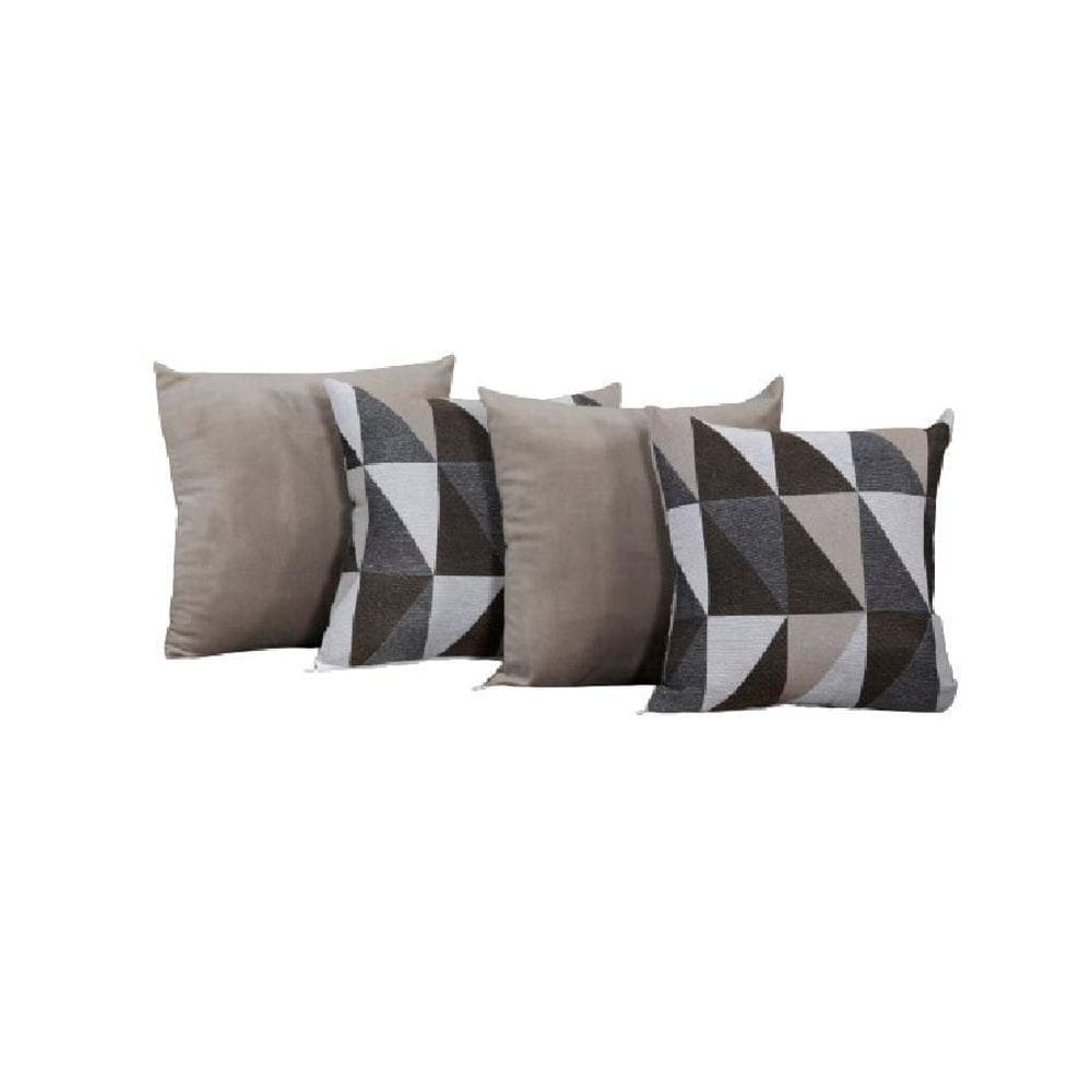 Kit 4 Capas Almofada 40Cm X 40Cm Jacquard Estampada Suede