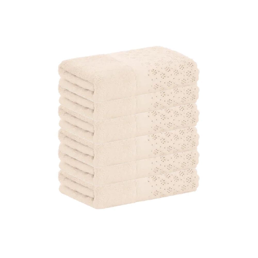 Kit 6X Toalha Lavabo Lovely 100% Algodão Bege Buddemeyer