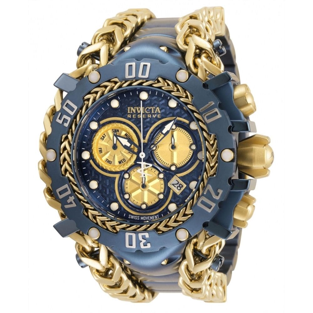 Relógio Invcta Gladiador Azul/Dour Confira Com Nota Completo