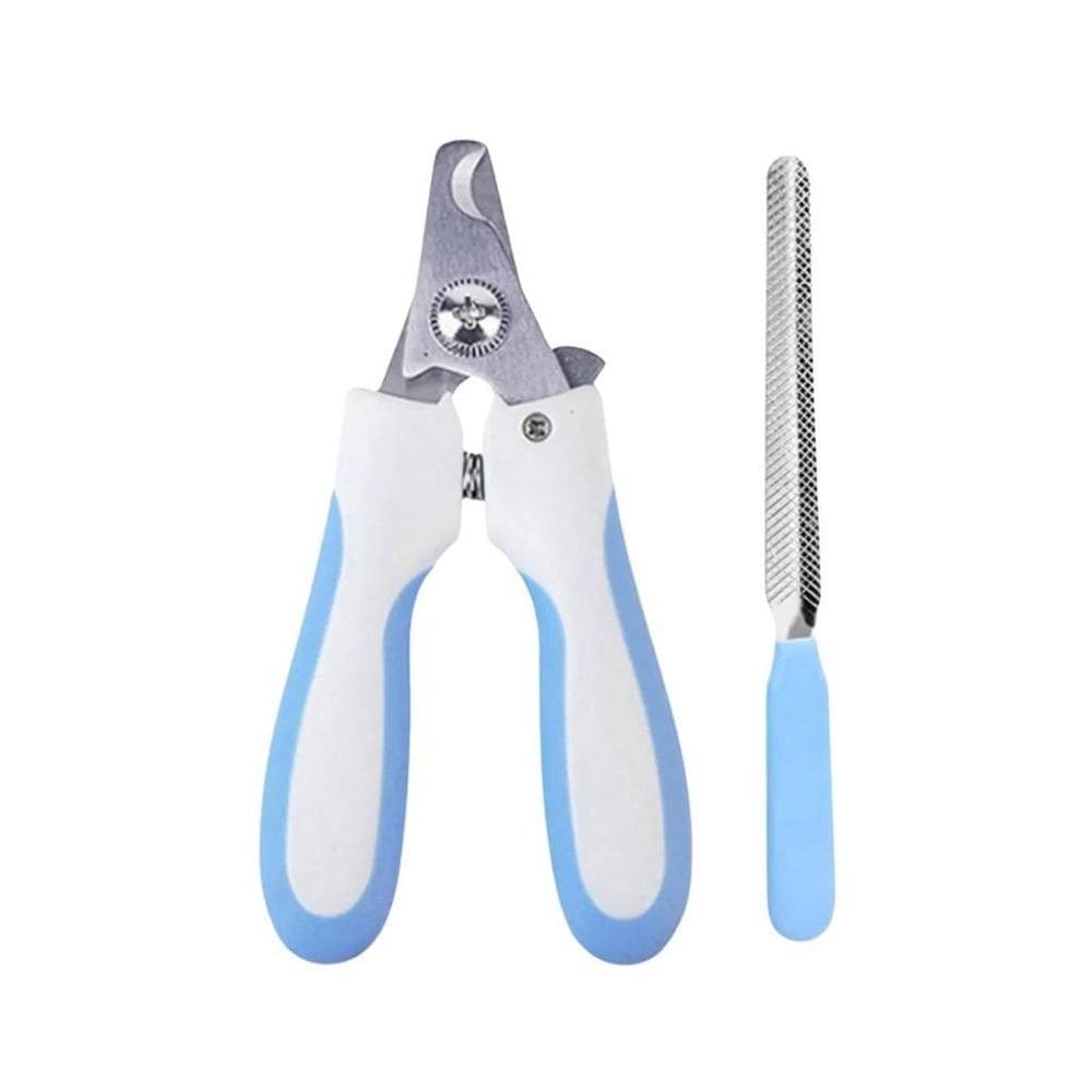 Kit Cortador De Unhas Pet Alicate + Lixa Cor Azul