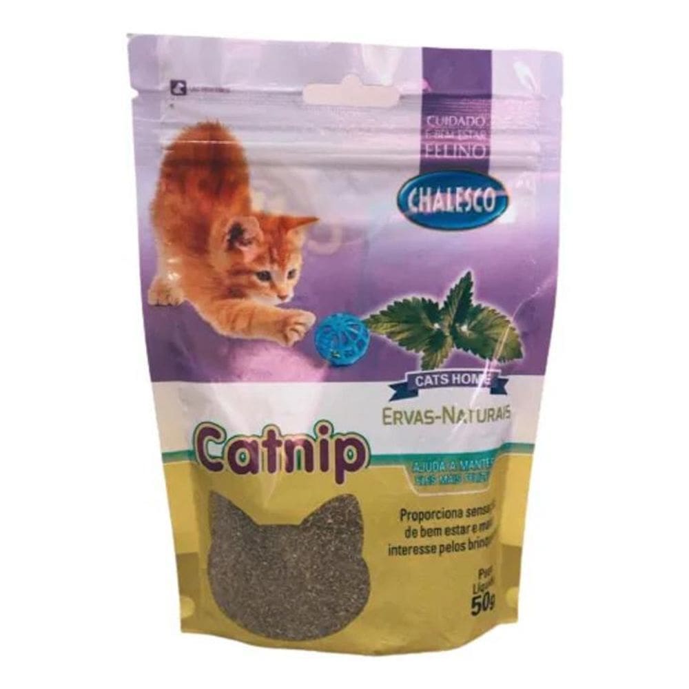 2X Catnip 50 Gramas Erva Para Gatos Natural Relaxante Chales