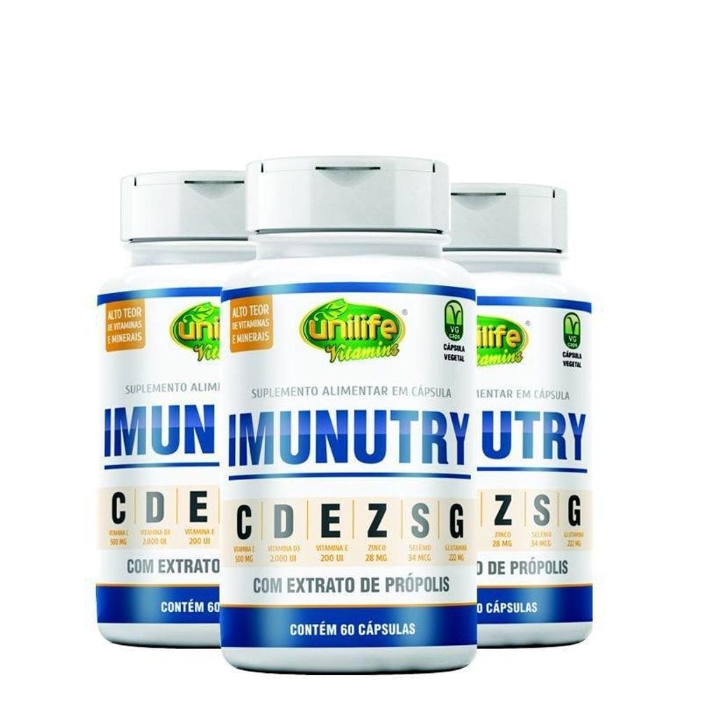 Kit 3 Imunutry Z, S, G, P, C, D E E Unilife 60 Caps