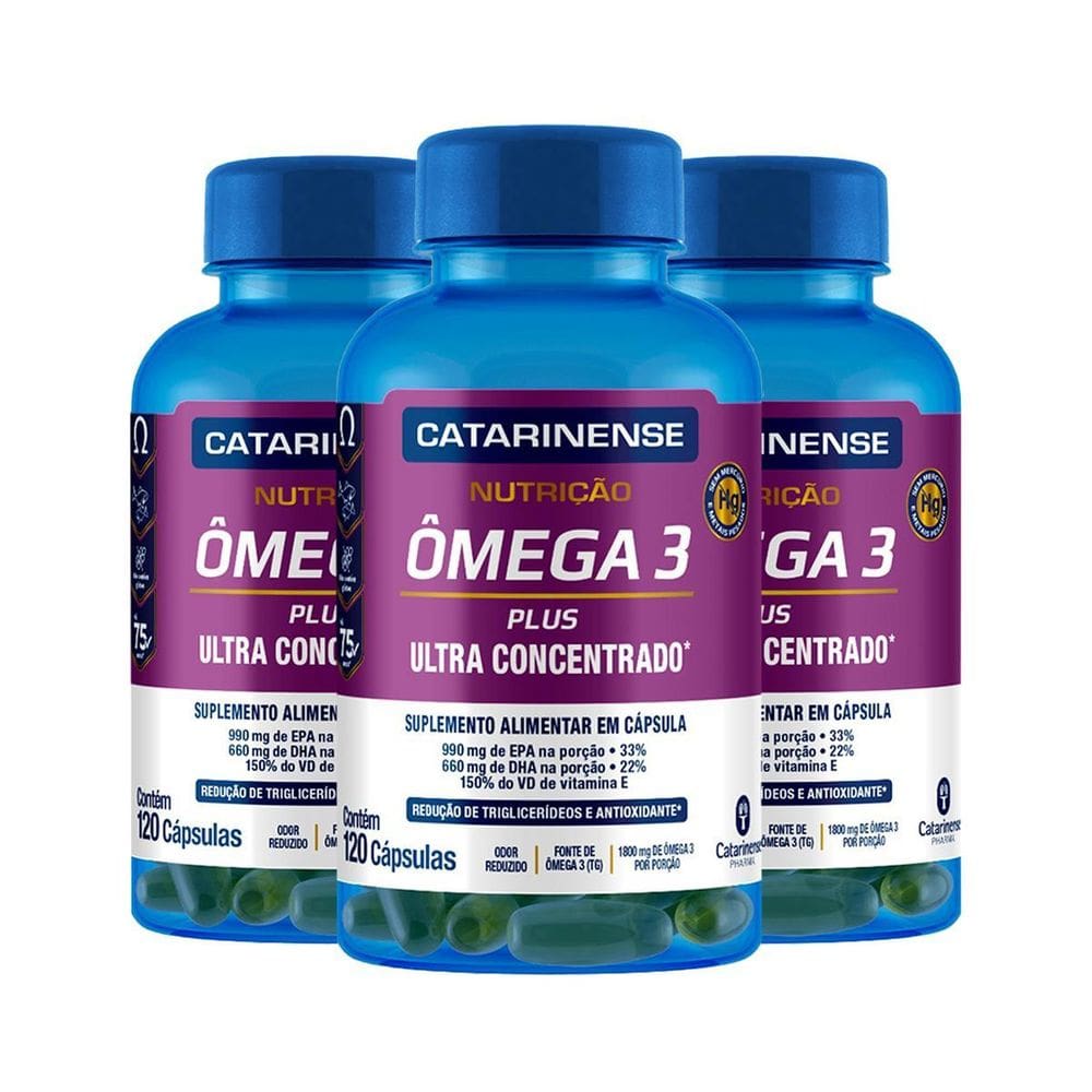 Kit 3 Ômega 3 Concentrado Catarinense 120 Capsulas
