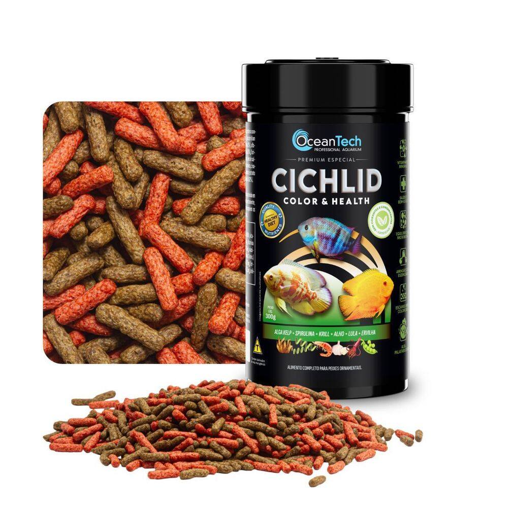 Ração Ocean Tech Cichlid Color E Health 300G