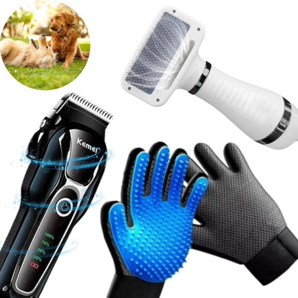 Kit Grooming: Máquina Tosa 1991, Secador E Luva