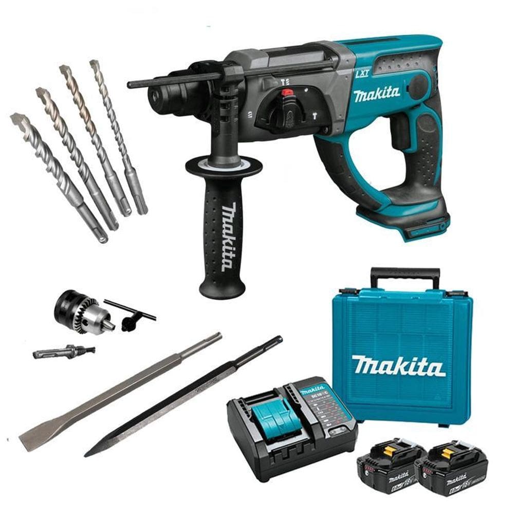 Martelete Combinado Makita Dhr202Z 18V + Kit Com 2Bat 6Ah
