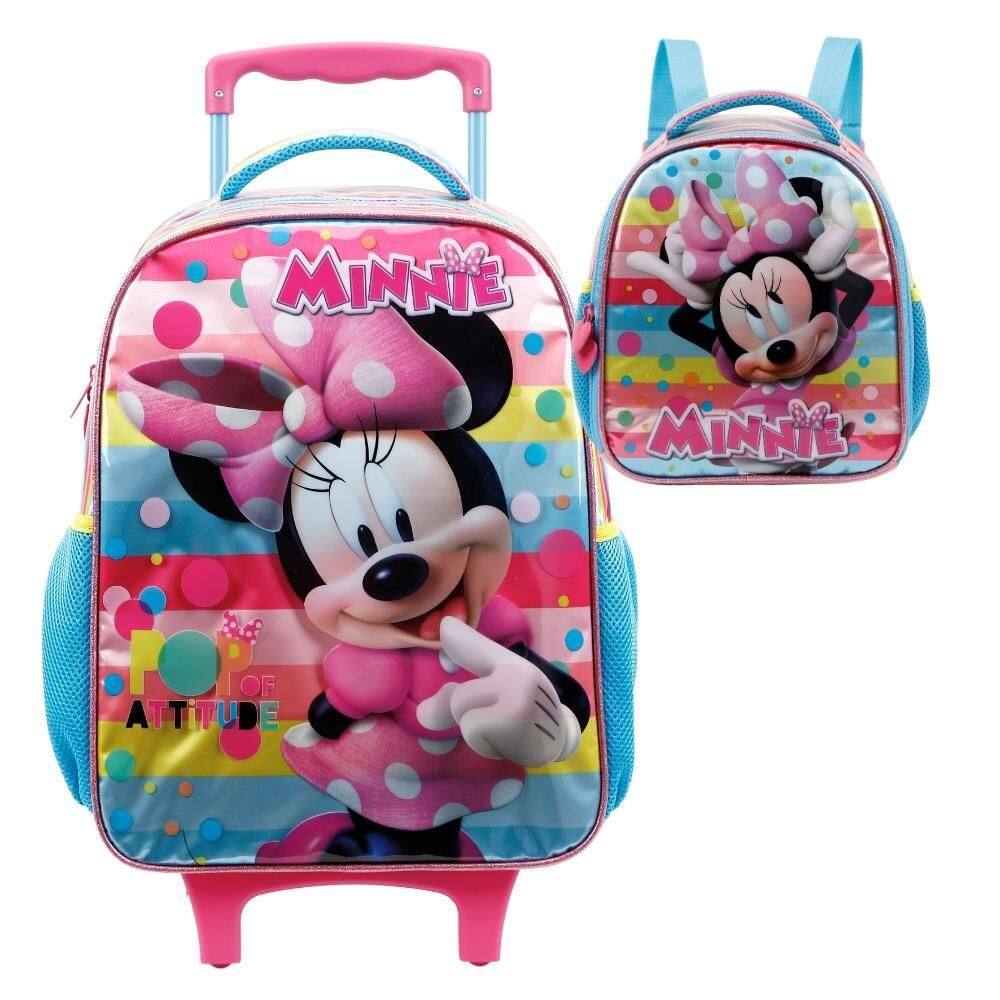 Kit Mochila Rodinhas E Lancheira Minnie Rosa S Xeryus 11440