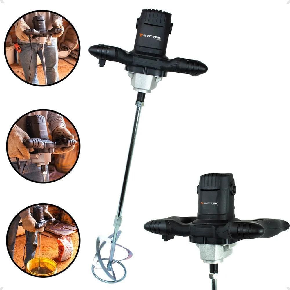 2X Misturador Batedor Argamassa E Tinta 1200W 6 Velocidade