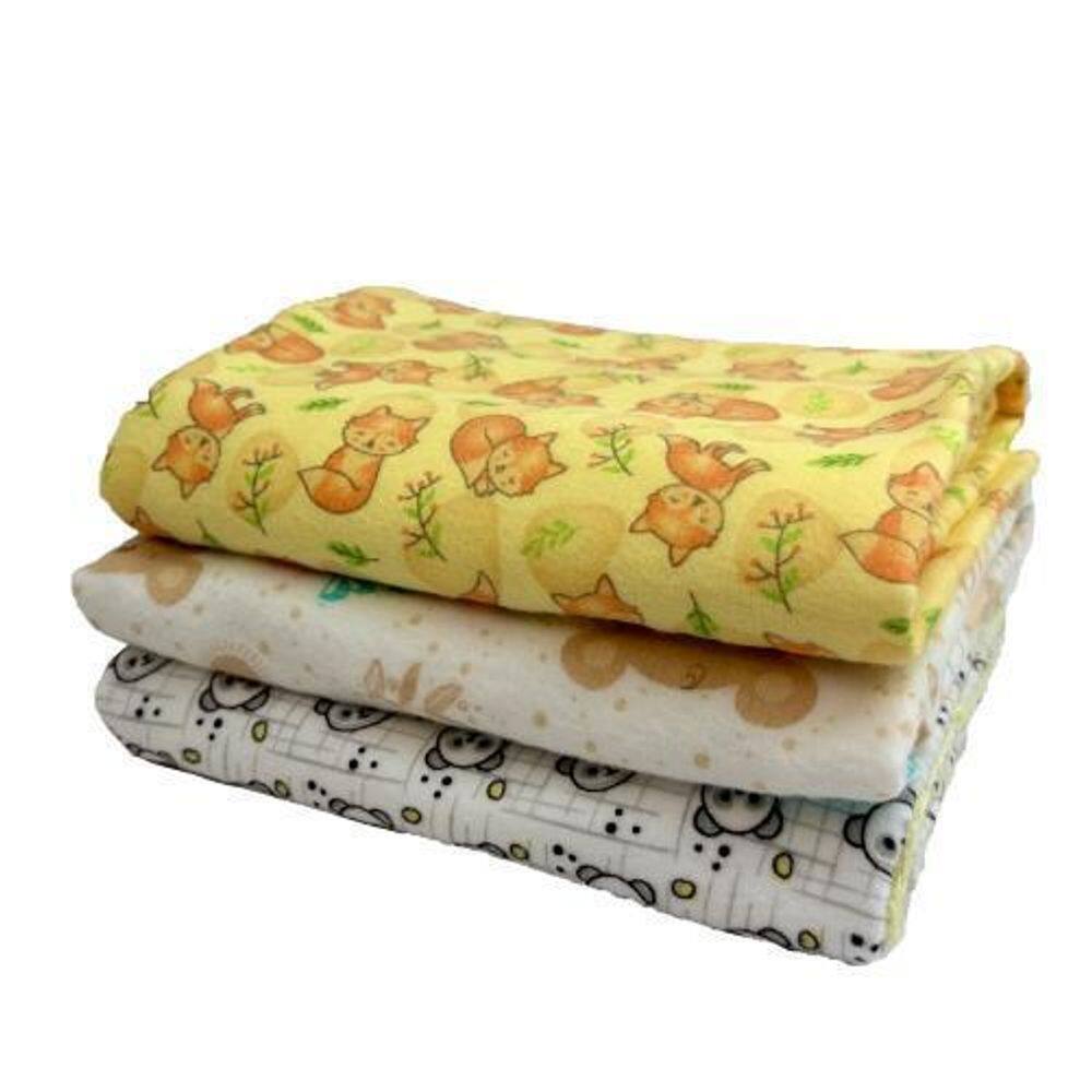 Kit 3 Mantas Neutras Algodão Bebê Unissex Quentinhas