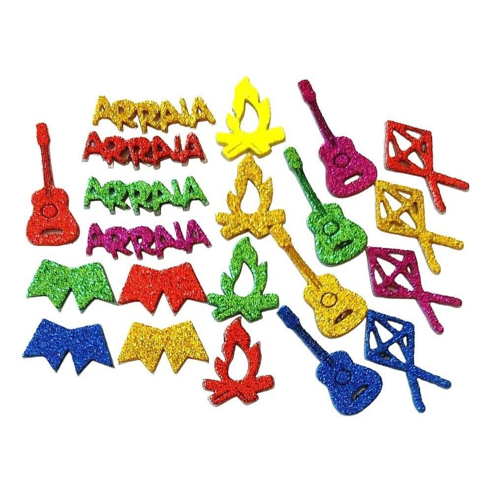 2X Kit 100 Adesivos Pet Festa Junina Aplique Eva Cã