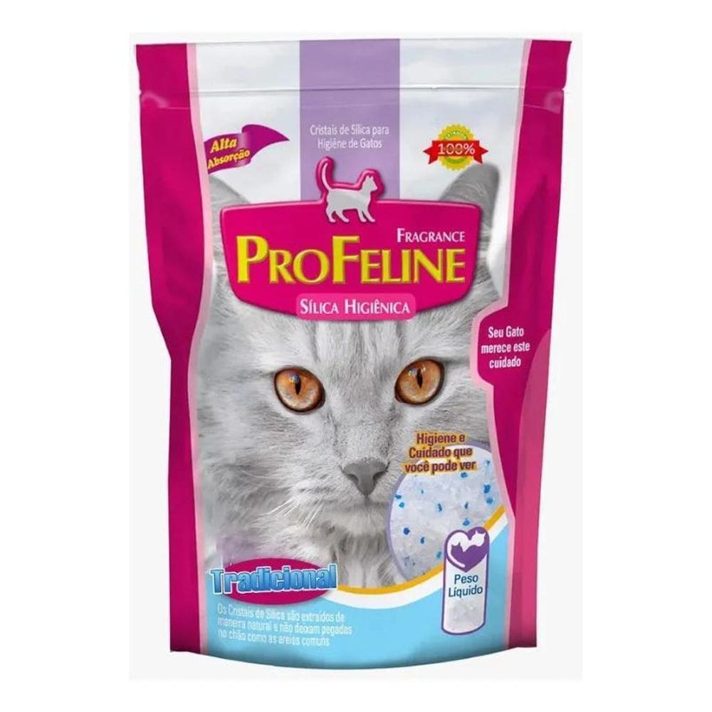 2X Areia Sílica Premium Grossa Para Gatos Profeline 1,4Kg