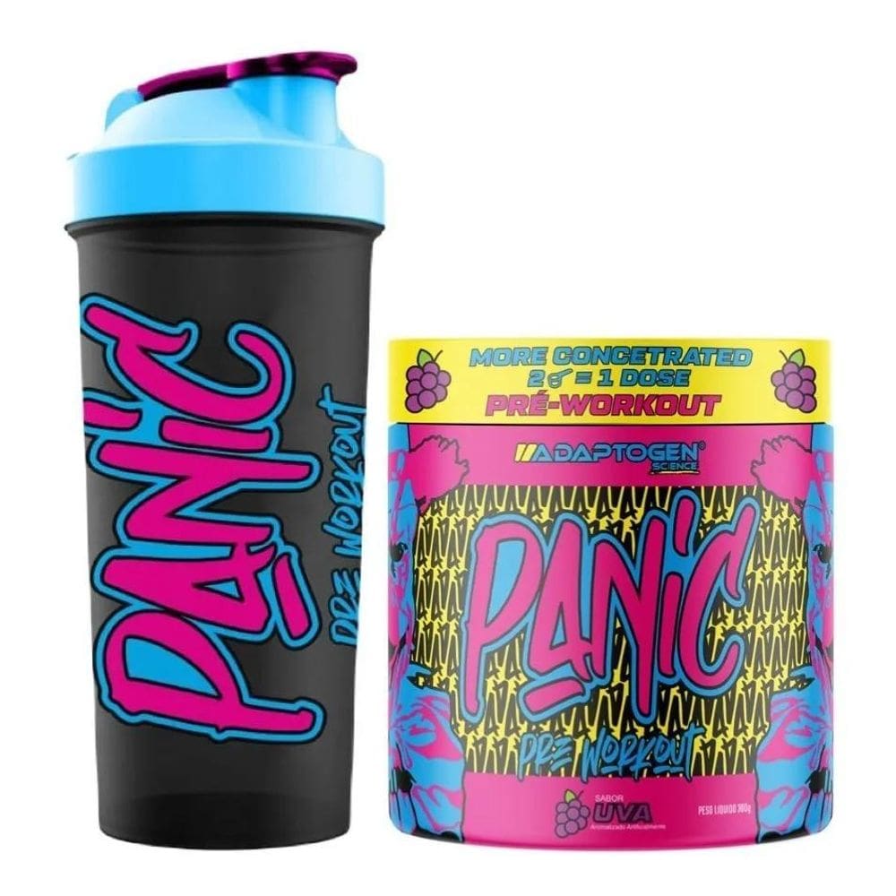 2X Pré Treino Panic 300G Adaptogen Science Coqueteleira Pani
