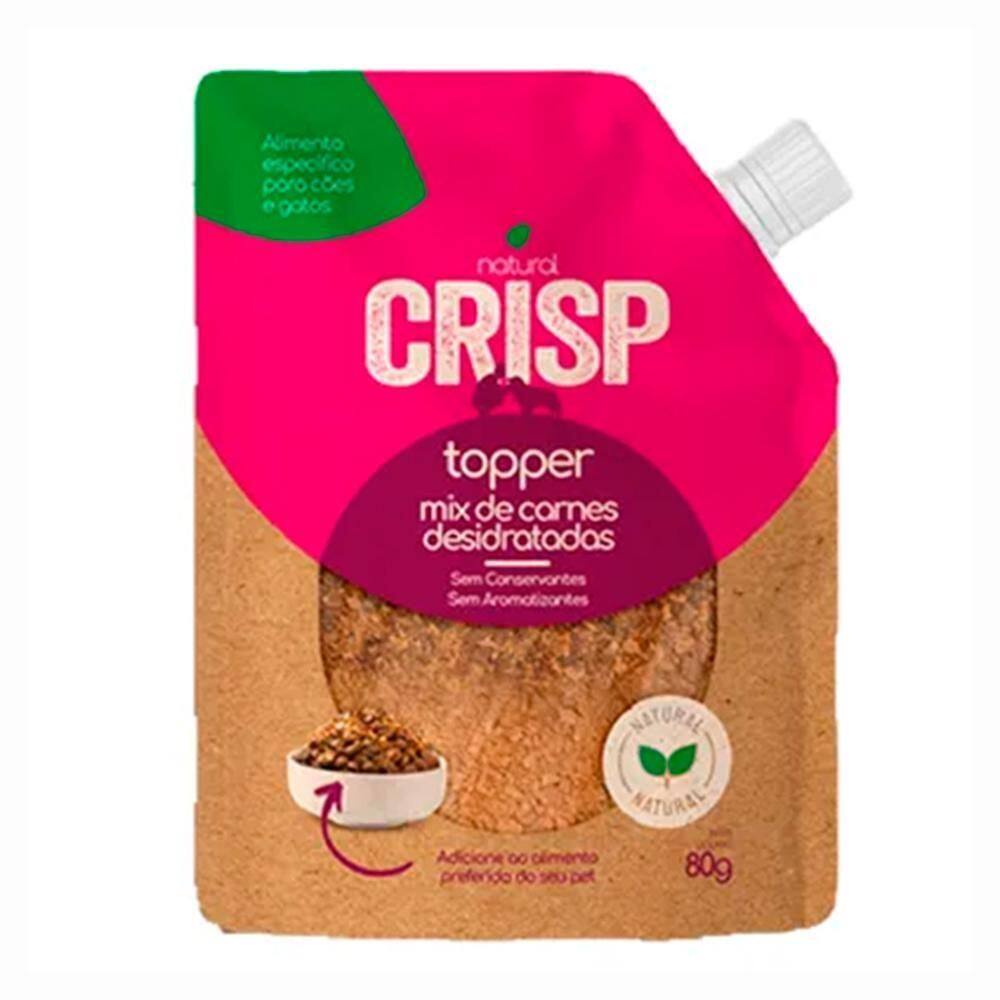 Petisco Natural Crisp Topper Cães E Gatos Mix De Carne 80G