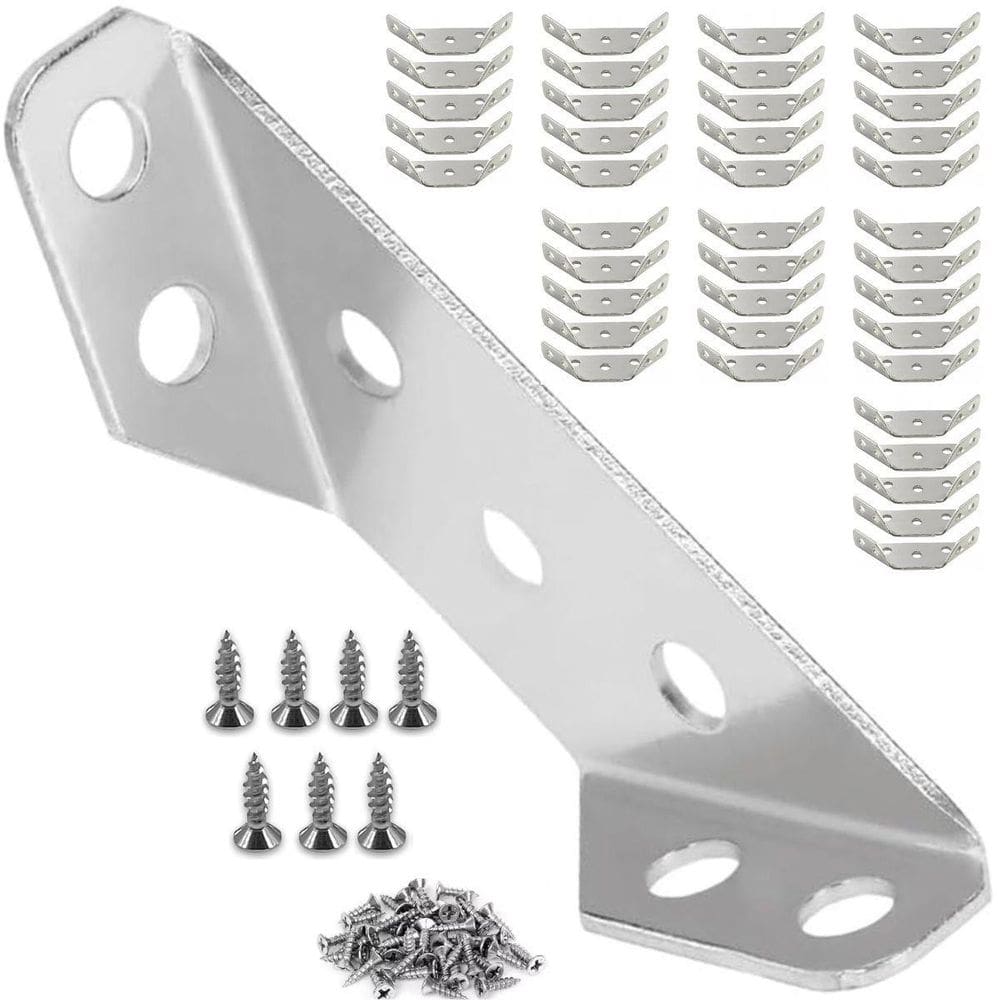 40 Cantoneira Inox Móveis + 280 Parafusos Soberba Phillips