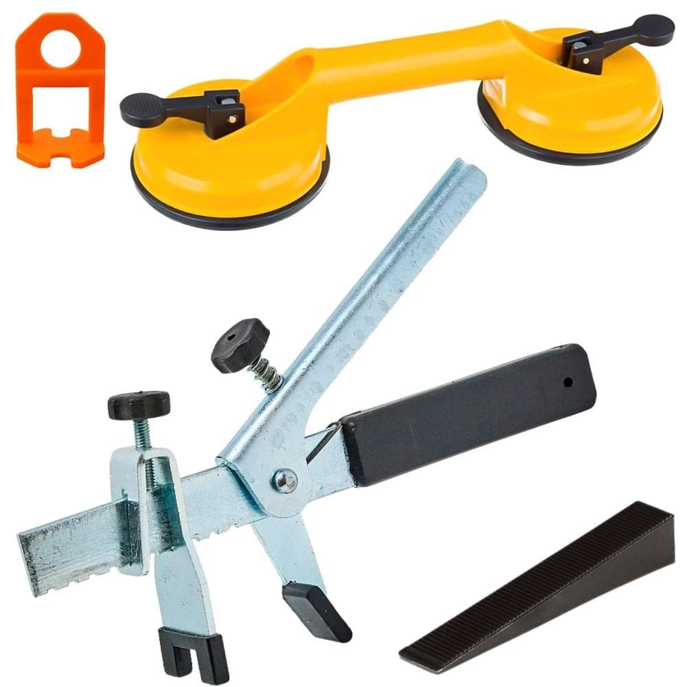 Ventosa Dupla + Nivelador + Cunha Plástica + Alicate De Aço