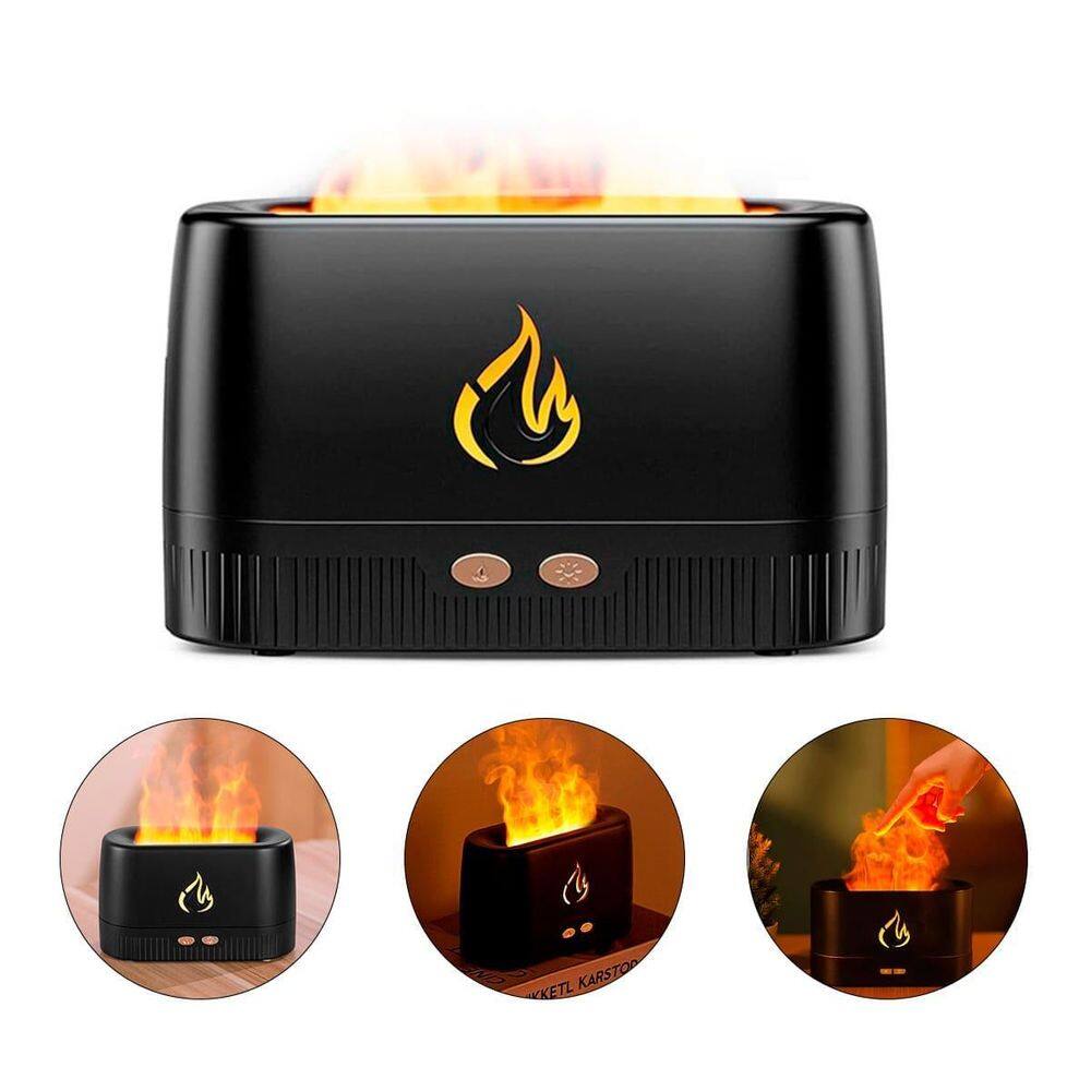 Aromatizador Umidificador Fogo Efeito De Chamas Led Com Usb