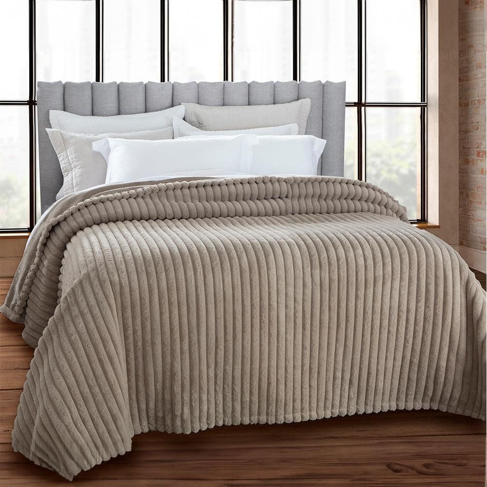Cobertor Super King Lk 5 Wavy - Jolitex Taupe
