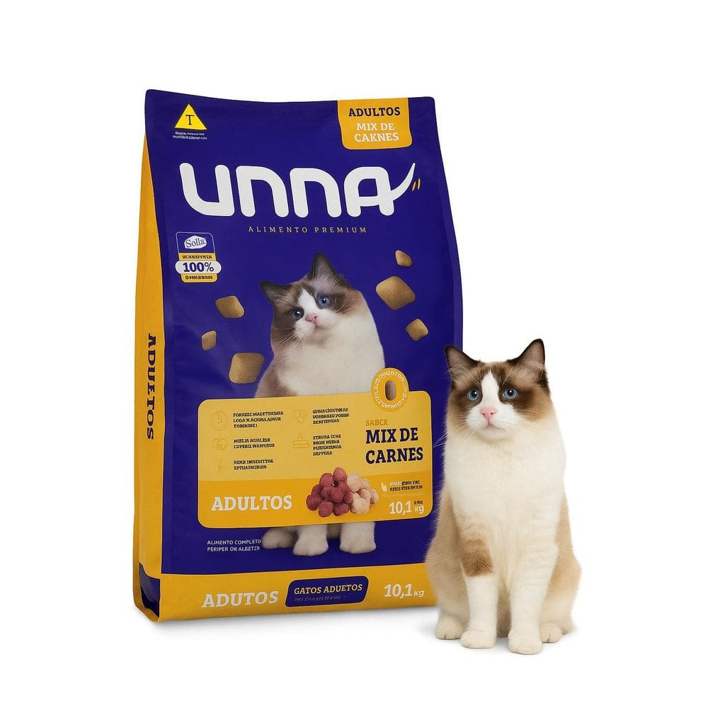 Melhor Ração Unna Premium 10,1Kg Mix De Carnes Gatos