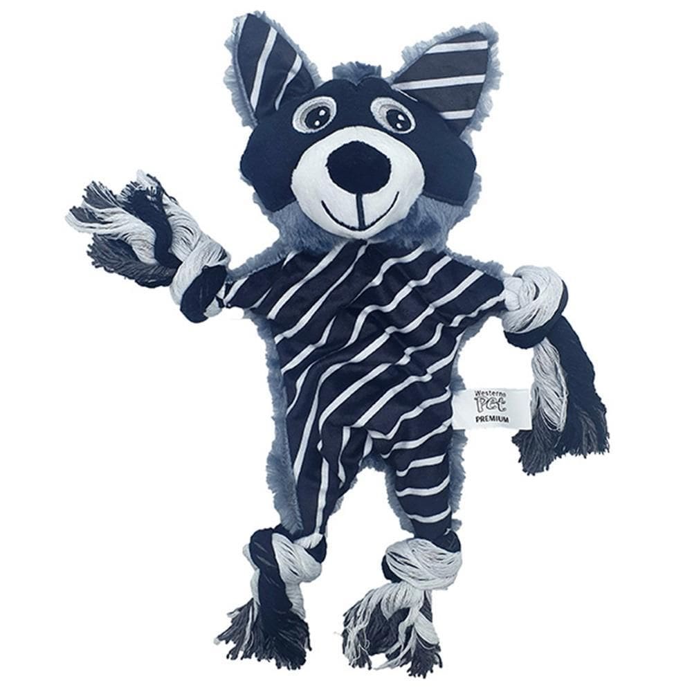 Brinquedo Para Pet Raposa De Pelúcia Com Corda + Som