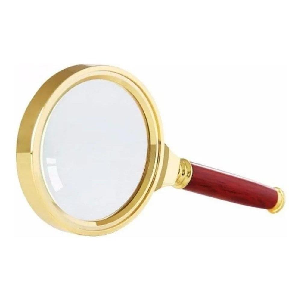 2X Lupa Dourada Lente Aumento 8X Zoom 90Mm Cabo De Rosquear