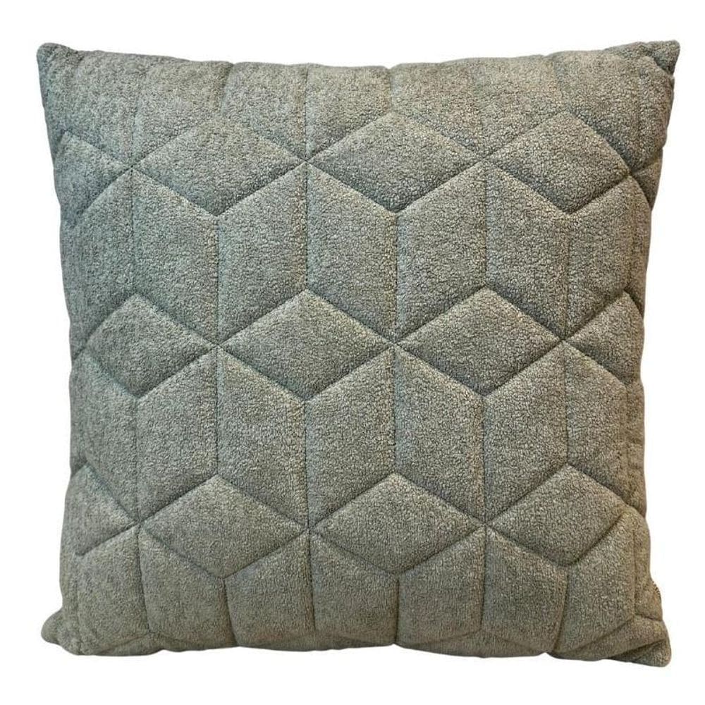 Almofada 50X50 Em Boucle Verde C/Bordado Metalasse