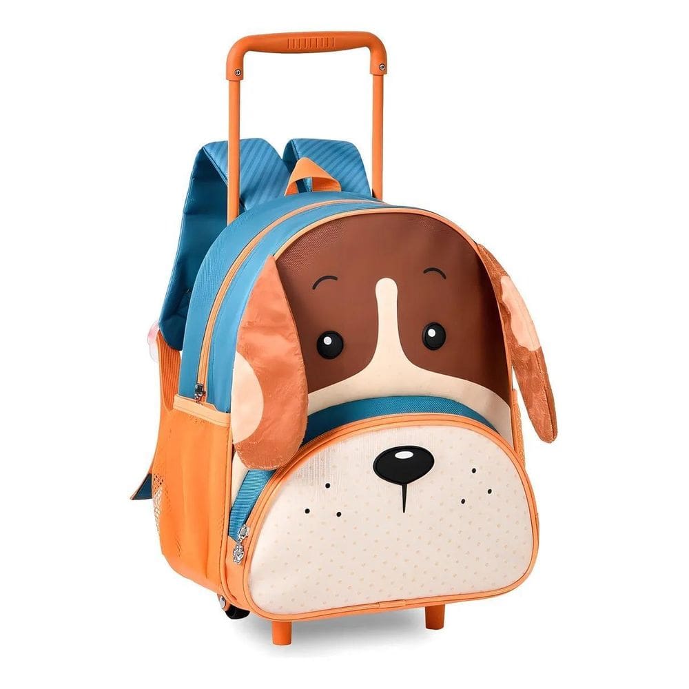 Mochila Escolar Carrinho Cachorro Laranja Clio Cp24501B