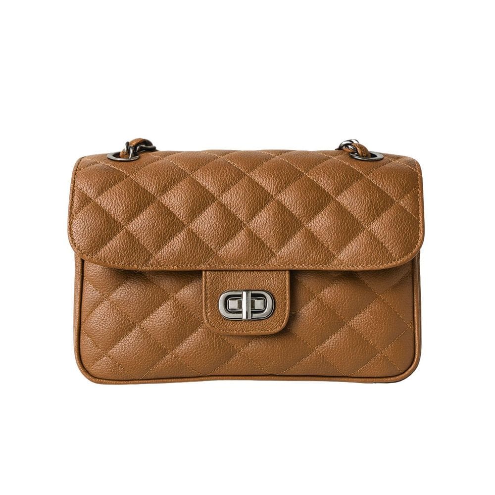 Bolsa Fem Couro Ombro Elegance Atual - Caramelo