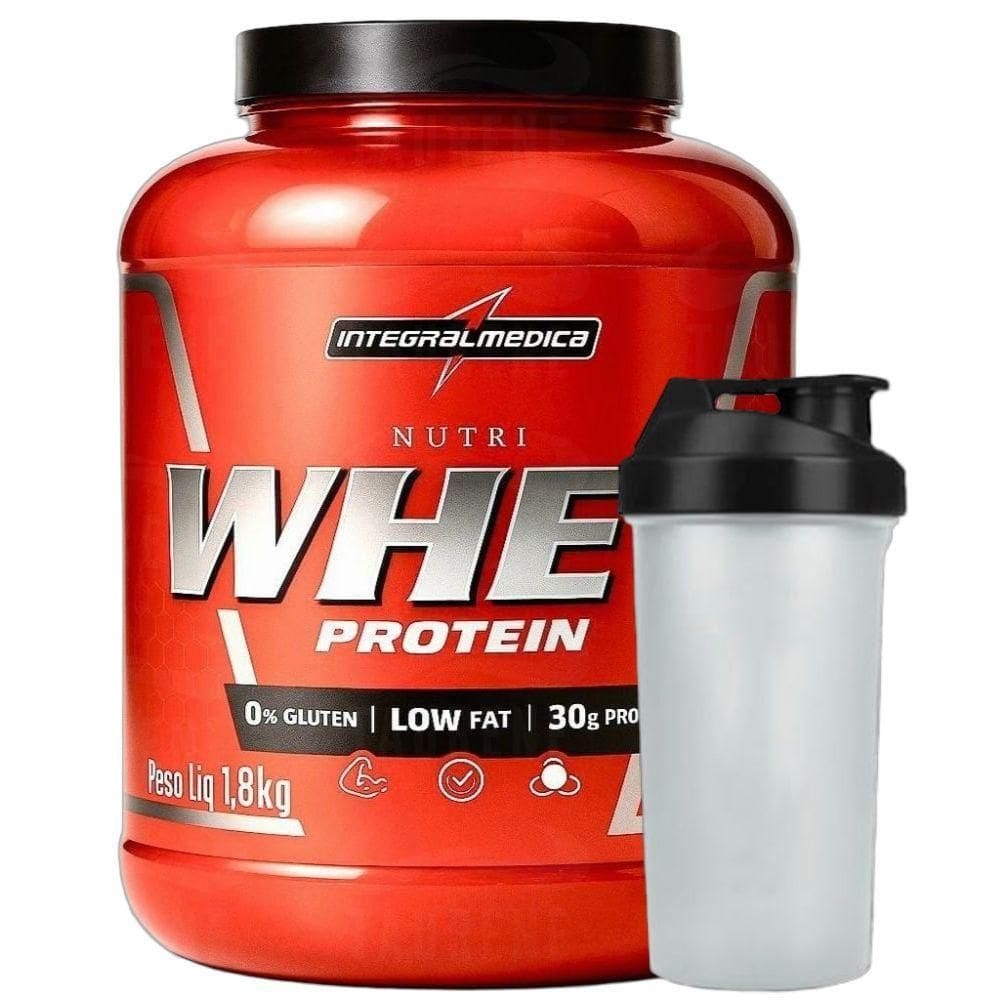 Kit Whey Isolado Baunilha 1.8Kg Coqueteleira Integralmedica